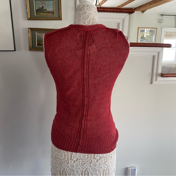 BROCHU WALKER Rhain Wrap Top in Ruby Linen $248 - Picture 7 of 7